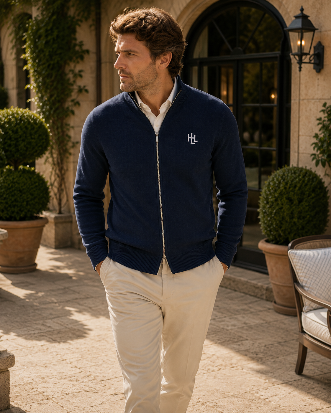 Cardigan Victoire bleu - lifestyle