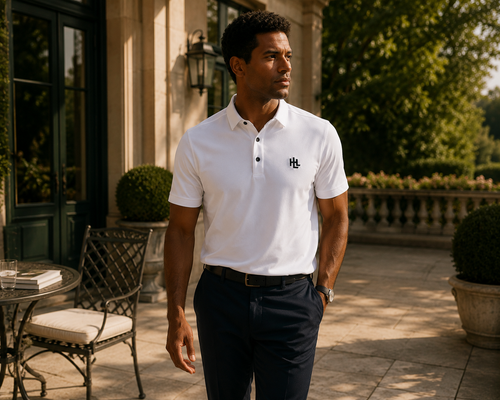 Polo Ace blanc - lifestyle